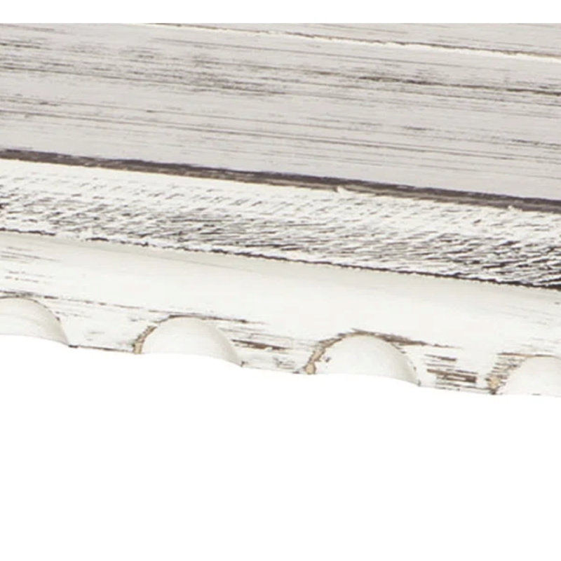 Country Cottage Farmhouse Coffee Table - 42x24x18 Inch Coffee Table with Storage Shelf for Living Room Decor - Rustic Living Room Furniture (White Antique)