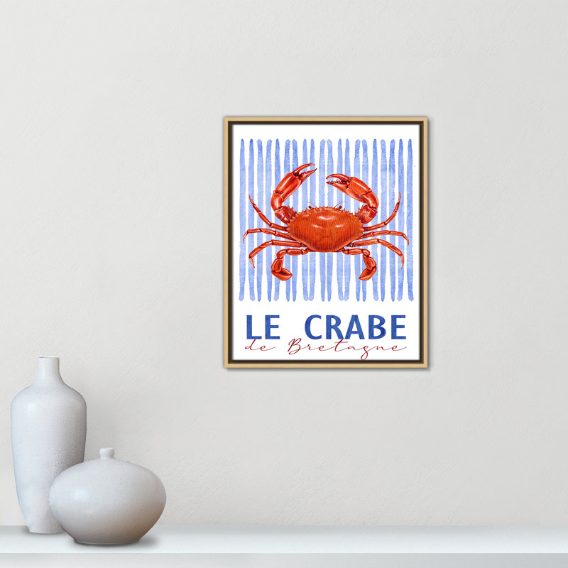 Le Crabe - reproduction carrée par Kimberly Allen, Natural Floater, 17.5' W x 21.5' H