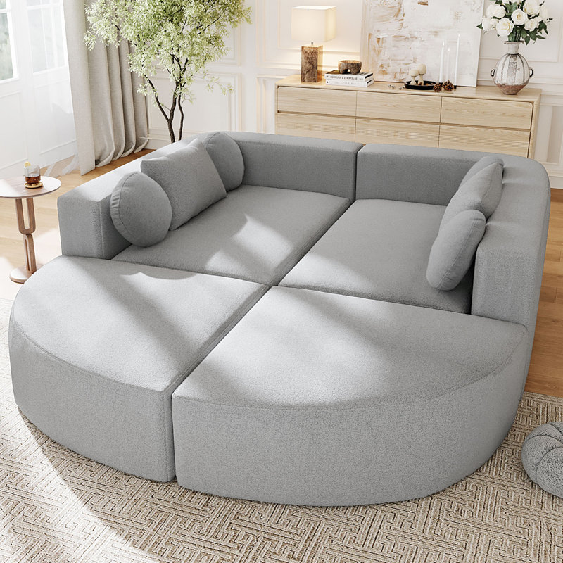 Canapé modulaire Boneless Couch Canapé modulaire 114,9 po, Gray Boucle