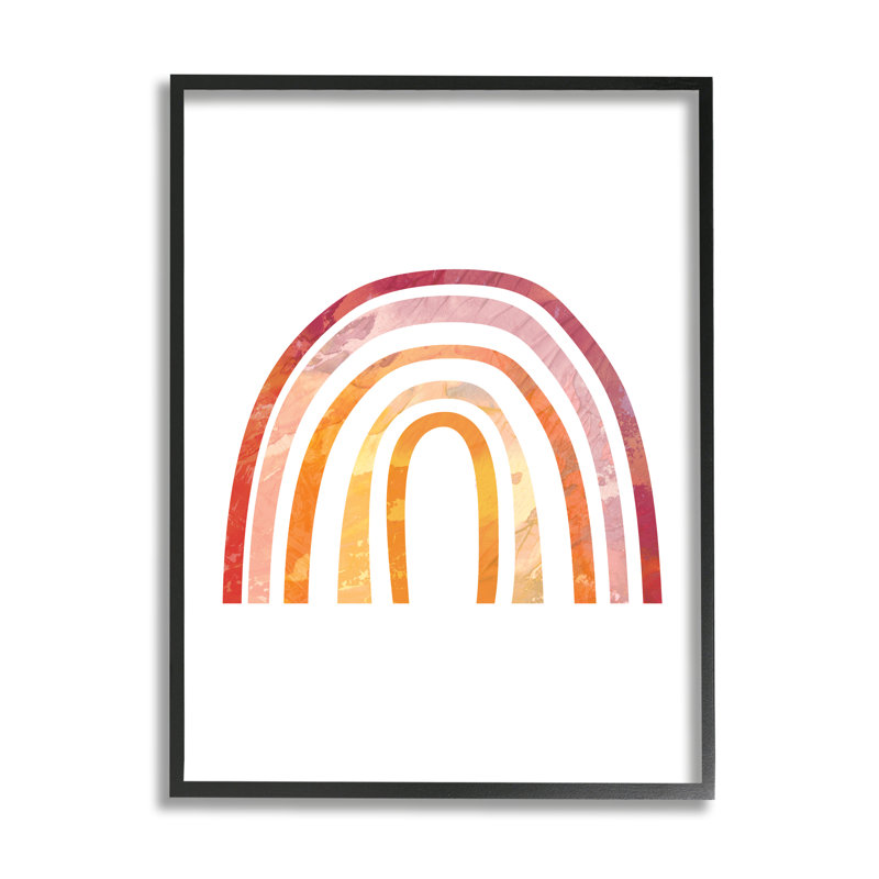 Arc-en-ciel chaud avec texture de ciel abstrait, Giclée encadrée noir minuit, H 20 po x l 16 po x P 1,5 po