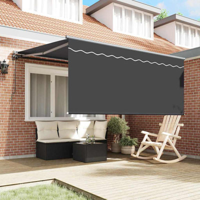 Brayden Studio 350cm W x 250cm D Fabric Cover Retractable Door / Window Awning