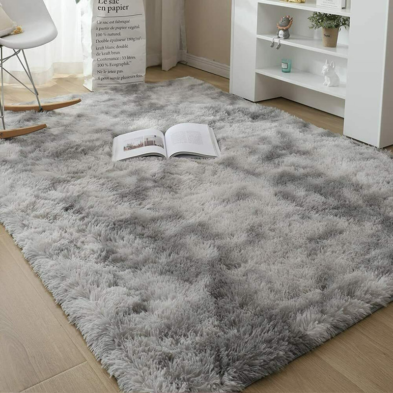 Chalandra Solid Colour Shag Area Rug, Rectangle 80 x 150cm