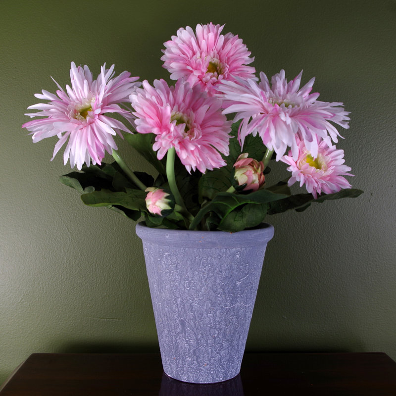 33cm Faux Flowering Plant in Plastic