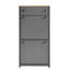 Armoire à chaussures grise avec 4 tiroirs rabattables et 2 tiroirs pour accessoires, 6 tablettes de rangement réglables et robustes pour 24 paires, garnie de grain de bois, fabriquée à partir de panneaux de particules et de couloir
