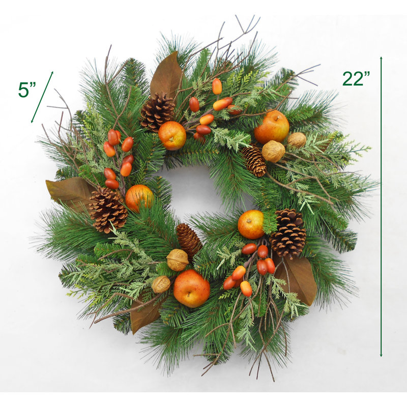 22" Fall Apple Nuts Wreath