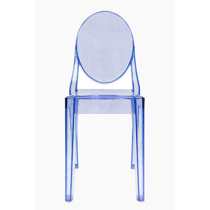 Furness Side Chair Acrylic Victorian Dining Side Chairs, Transparent Blue