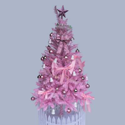 5ft Pink Christmas Tree - Add A Pop Of Colour To Your Holidays Artificial Create Festive Atmosphere Easily