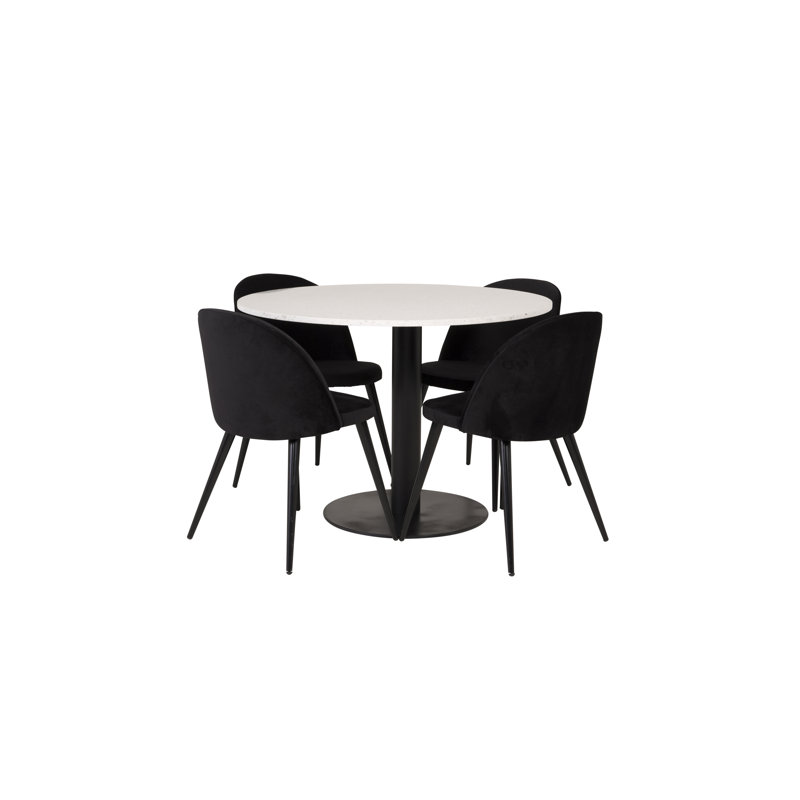 Withernsea 4 - Person Dining Set, Black