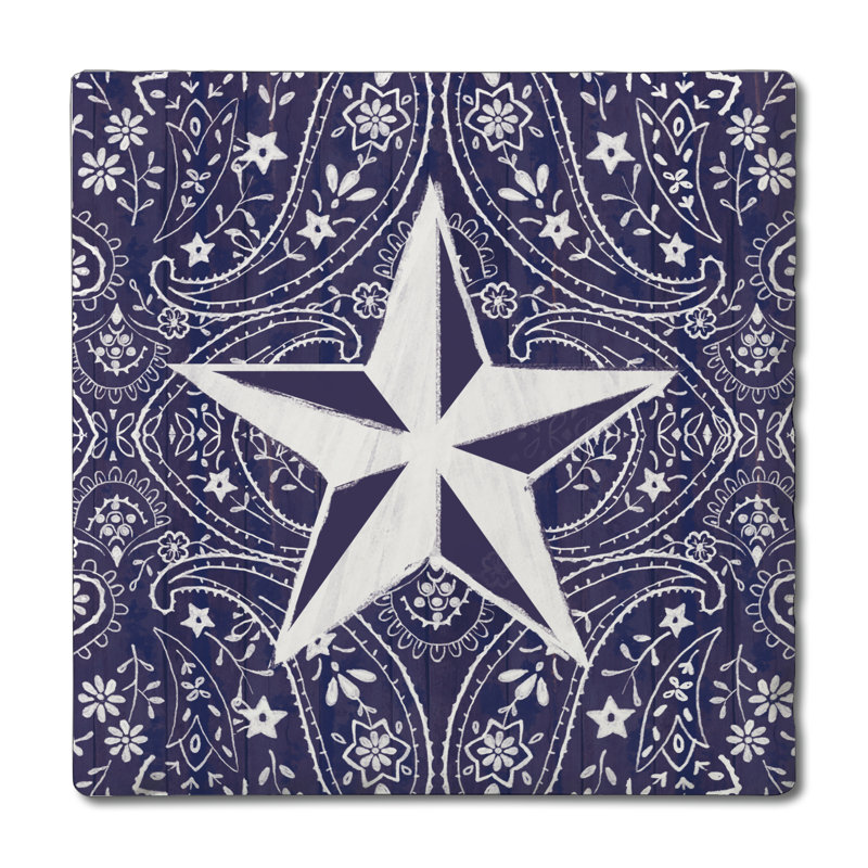 Lark Manor™ Bandana 4-Pack Tumbled Tile Coaster Set