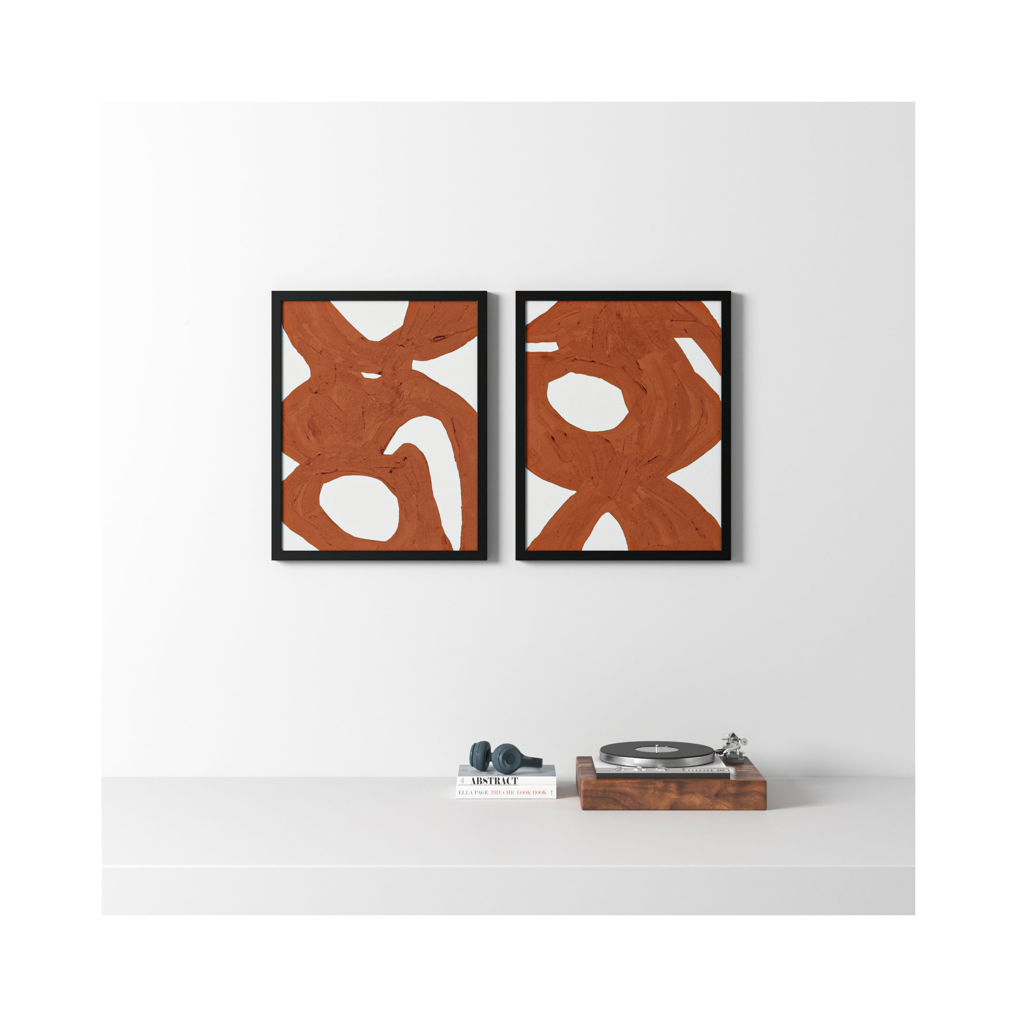 Copper Harmony Set Of 2 by Andrea Stokes, 30" H x 48" W, Black