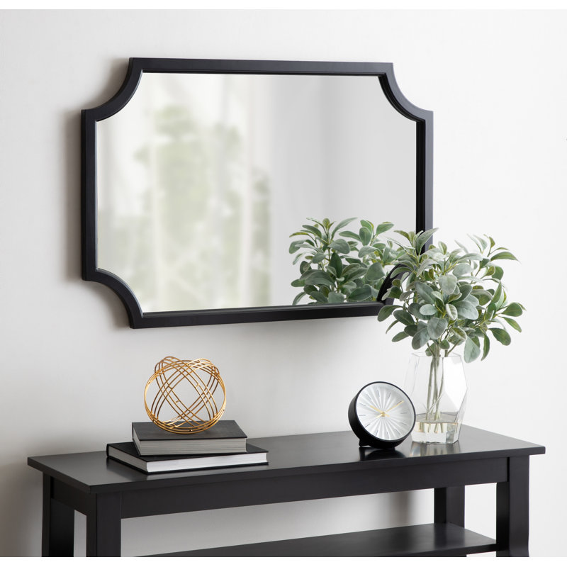 Miroir d'appoint Mertztown Glam, Noir, 36 po x 24 po