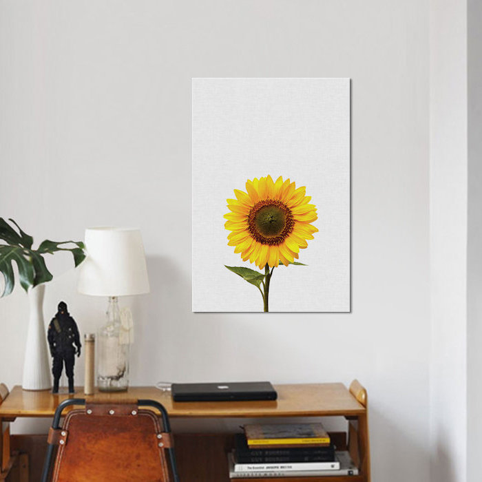 « tournesol », reproduction d’impression sur toile, H 12 po x l 8 po x P 0,75 po, Toile tendue, Pas de tapis