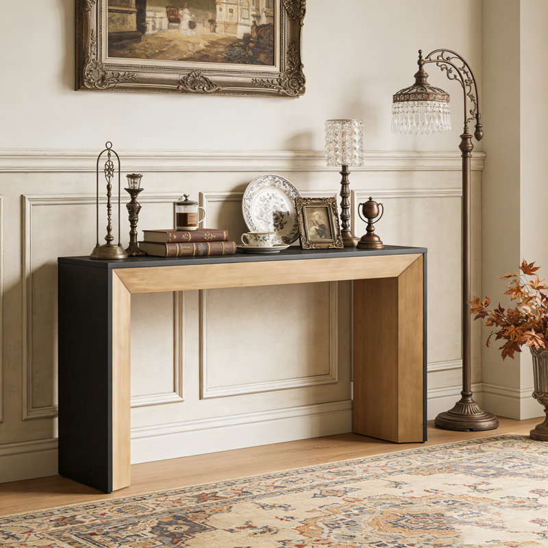 Elegant Console Table, Brown+Black