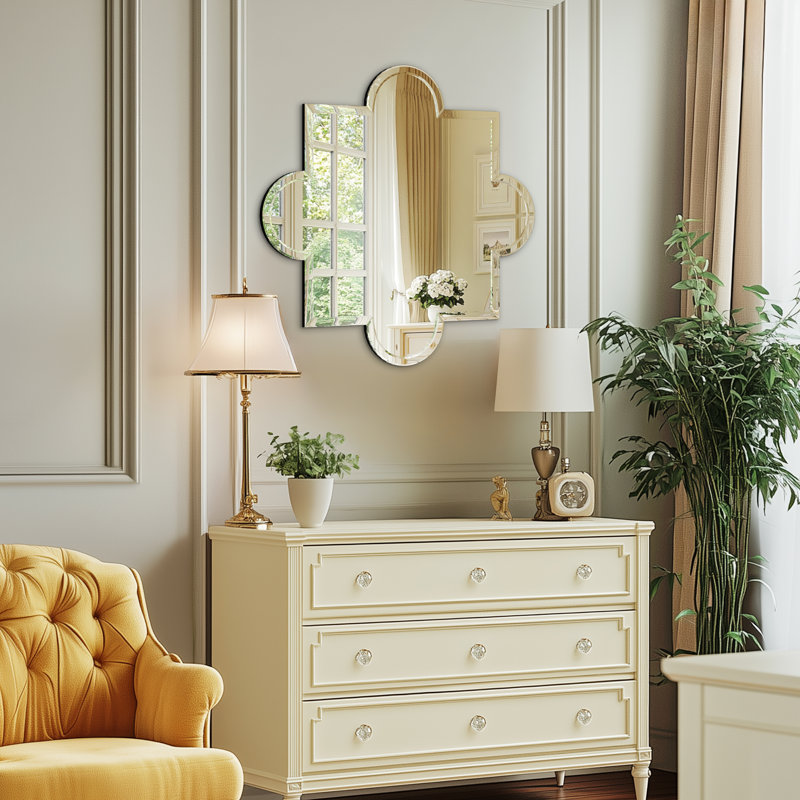 Miroir mural sans cadre en verre, H 31,5 po x l 31,5 po