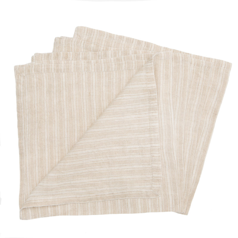 Bryars Linen Square Napkins, Natural/White