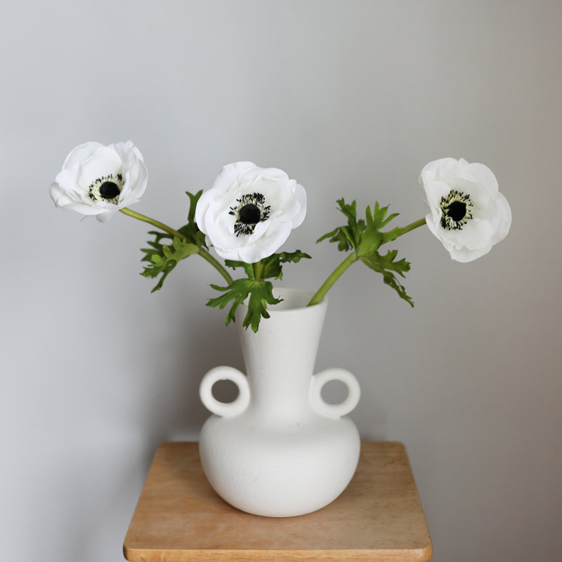 Real Touch Anemone Faux Floral, White