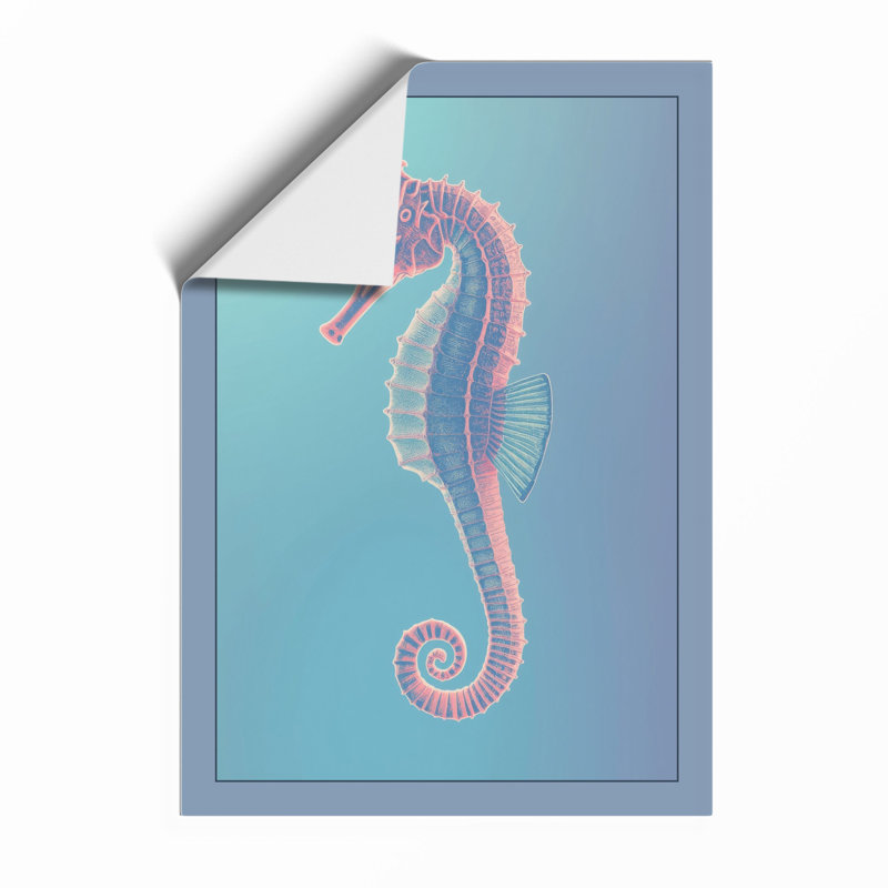Seahorse Elegance Coastal - Framed Print, A2 - 59.4 x 42.0 cm, Unframed