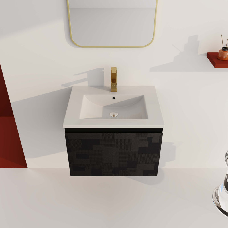 Baiba 24.00'' Single Bathroom Vanity with Manufactured Wood Top