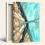 Aquarelle sur toile bleu sarcelle et beige-133562476