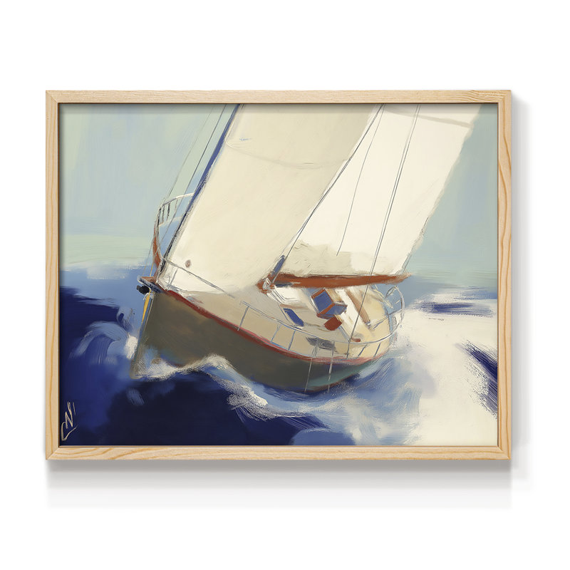 Série nautique - XLI - Reproduction encadrée - Restickable, H 8 po x l 10 po, Naturel