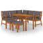 Francisca 8 - Person Acacia Patio Dining Set with Rectangular Table , Cushions Included-1144810995