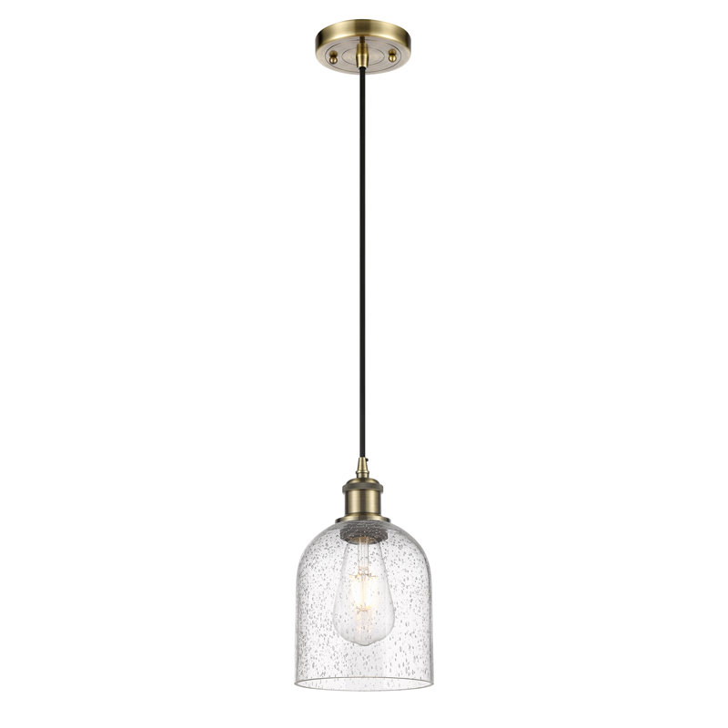 Luminaire suspendu à cordon 1 lumière Ballston Allysson, Laiton antique