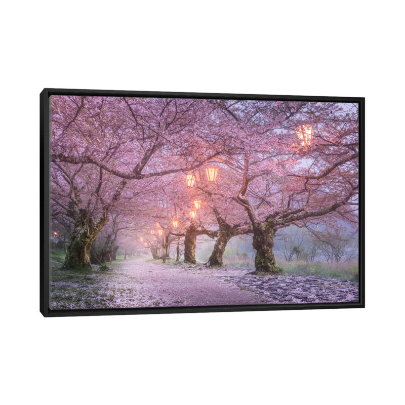 Spring In Japan III by Daniel Kordan - Print on Canvas, 152.5 cm H x 101.5 cm W, Black Framed