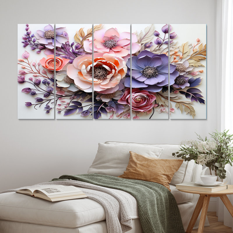 Delicate Florals Paint - ensemble de décoration murale floral en métal