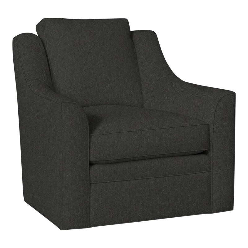 American Bungalow Nicholas Barrel Back Swivel Chair, Perigold Aspen Flannel Charcoal