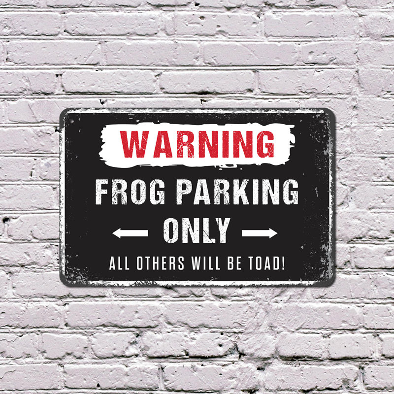 Enseigne de grenouille 10 po x 14 po Aluminium