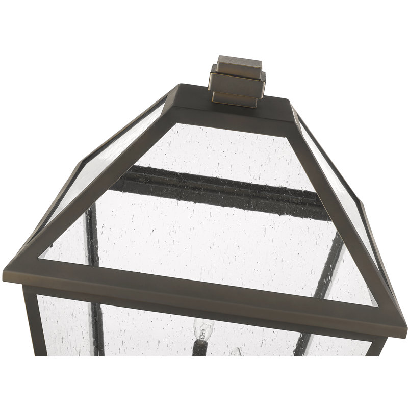 Bien-Aime Clear Beveled Lamp Post (Full), Oil Rubbed Bronze, Seeded, 128.25" H x 19.5" W x 19.5" D