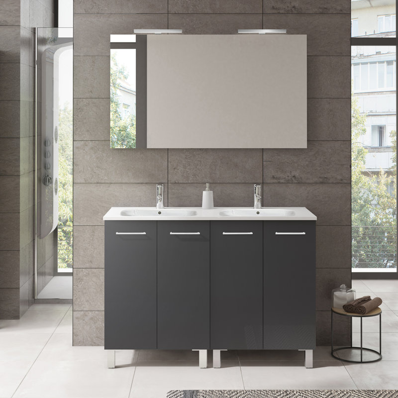 Logic 47.3'' W Double Vanity, Sandy Gray