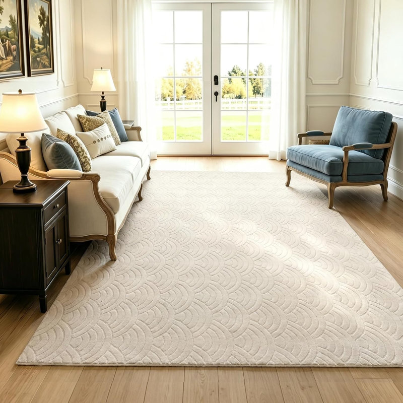 Tapis doux et moelleux à vagues arquées, Rectangle 9 pi x 12 pi
