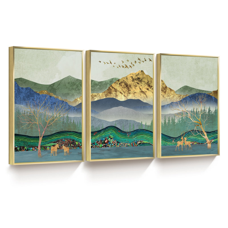 Paysage - Ensemble de 3 reproductions de cadres photo sur toile