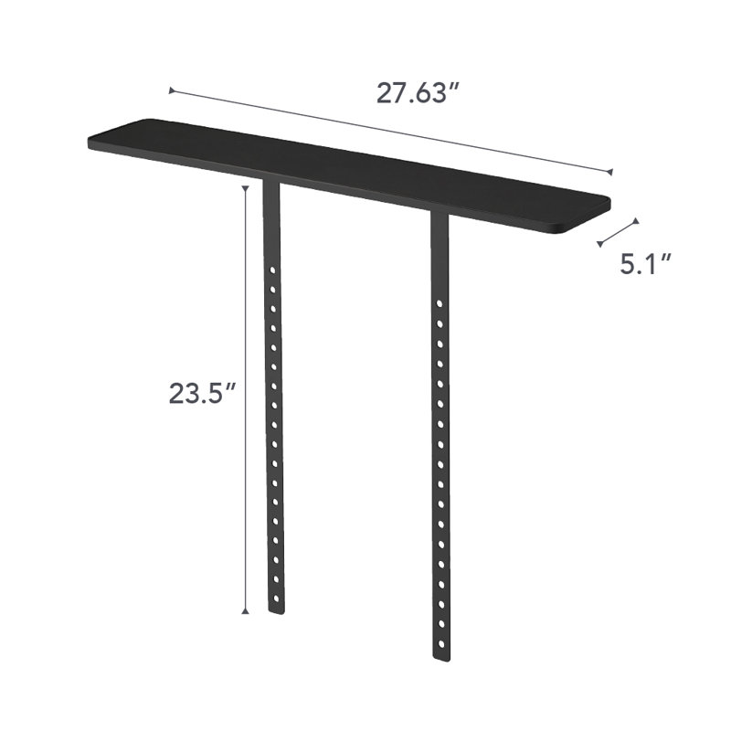 Black Steel TV Shelf with Remote Rack Accessory Stand