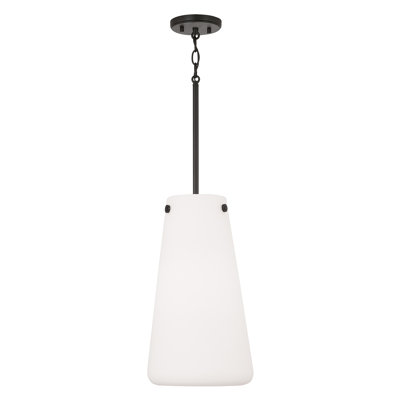 10.5" W x 18.5" H 1-Light Pendant with Tapered Soft White Glass