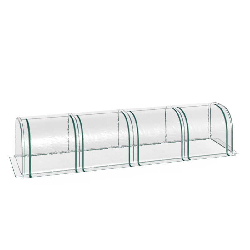 Mini-serre portative Outsunny de 4 m x 0,9 m x 0,75 m avec 4 portes enroulables et bâche en PVC