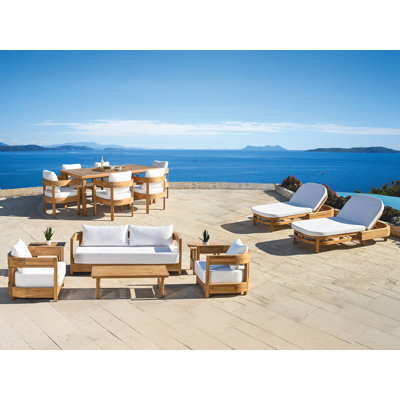 Collection Ever Estate Outdoor 15pc, Estate Estate, Sunbrella toile granit et teck naturel FSC
