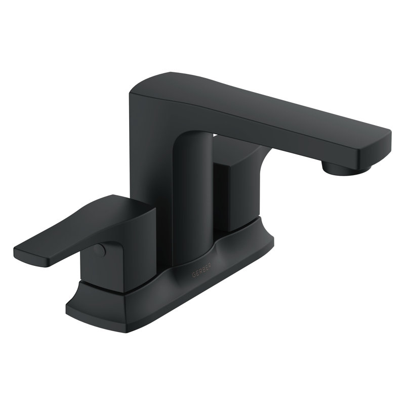 Tribune Two Handle Centerset Bathroom Faucet, Stain Black