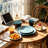 HomeVSS Stoneware 16-Piece Square Dinnerware Set，Service for 4-515563055