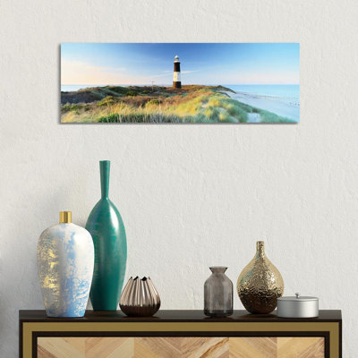 Lighthouse On The Coast, Spurn Head Lighthouse, Spurn Head, East Yorkshire, England - Wrapped Canvas Panoramic Print