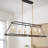 6-Light 50.4" Matte Black and Gold Linear Chandelier – Modern Mid-Century Rectangle Design