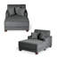 Canapé-lit rembourré en fausse fourrure avec porte-gobelet et coussins décoratifs-1103265020-1103265023