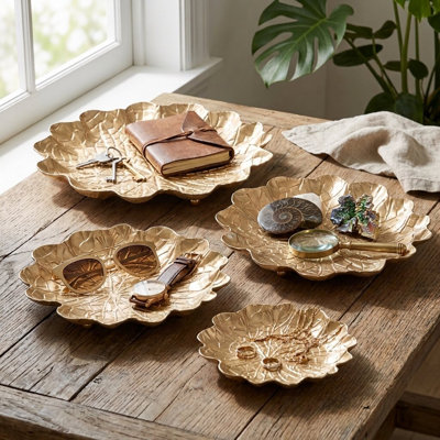Delphine Golden Metal Lilypad Catchall Tray