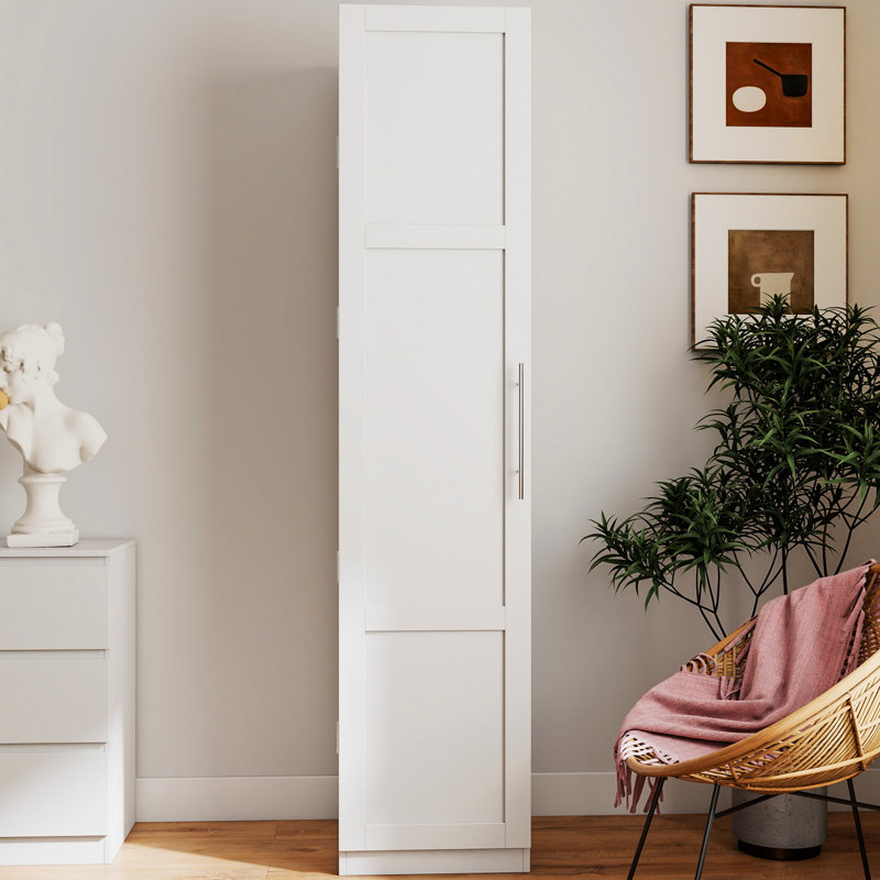 Armoire de cuisine, blanc, autoportante, tablettes, côté, tablettes réglables, portes et rangement pour plusieurs pièces