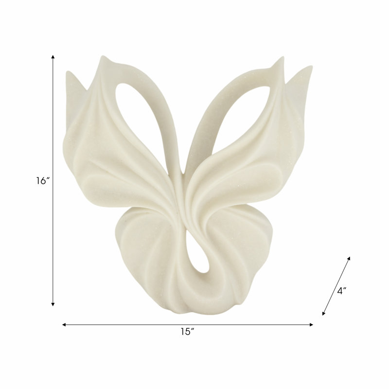 16" Renfe Large Quartz Resin Butterfly Statuary