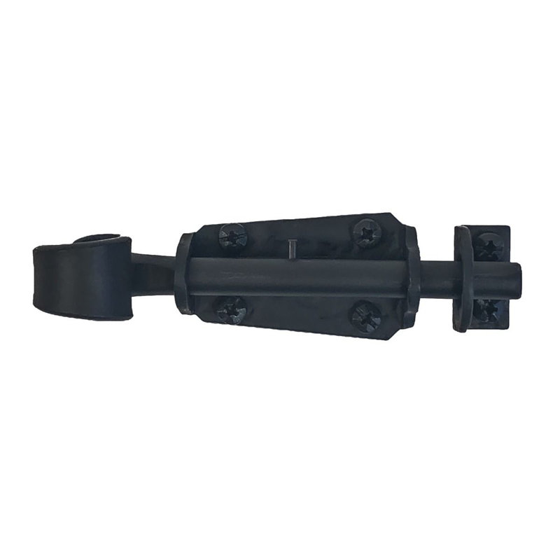 Matte Black Forged Iron Curled Surface Bolt