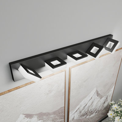 Éclairage à DEL pour meuble-lavabo à DEL, réglable, à intensité variable 3 couleurs (3/4/6000 K), noir mat moderne
