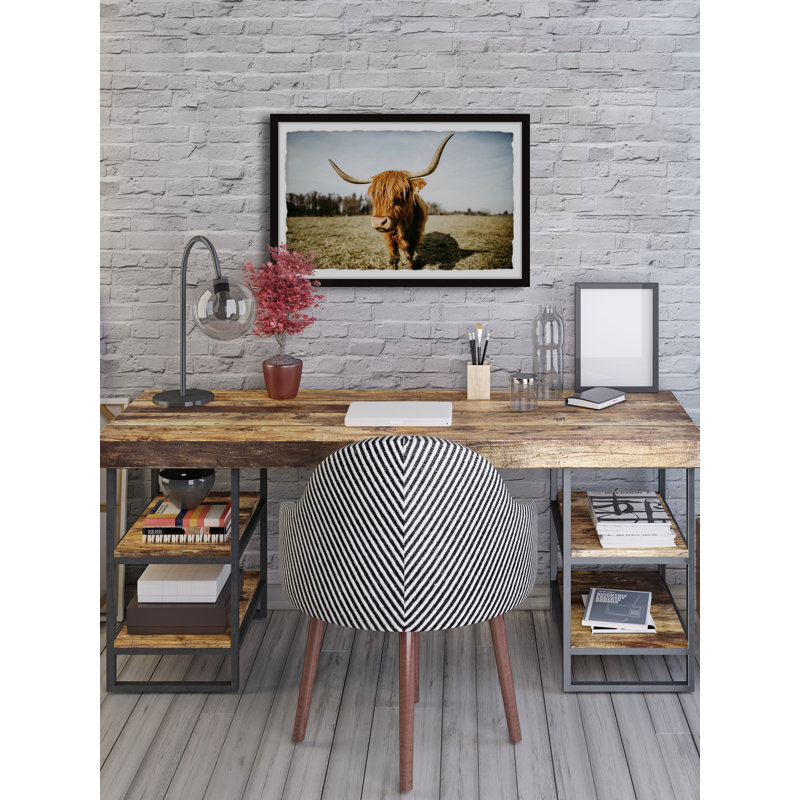 Wide Horns - Single Picture Frame Print, 61cm H x 91cm W x 3.81cm D