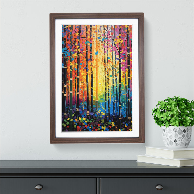 Single Picture Frame Print on Wood, 46cm H x 34cm W, Walnut Framed